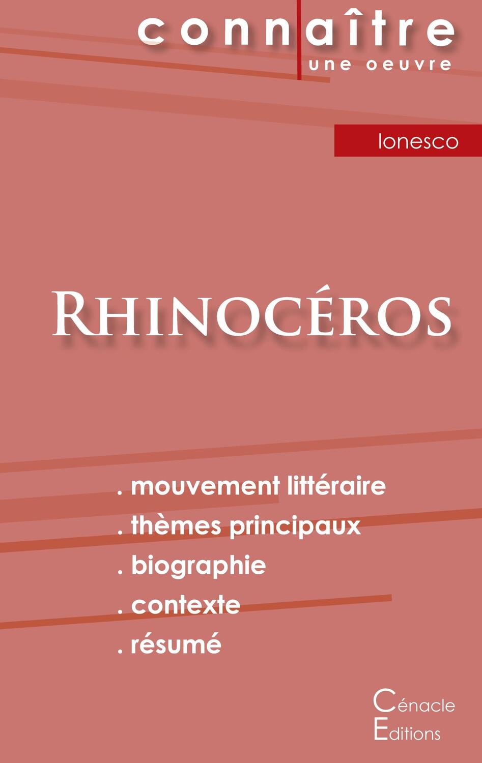 Cover: 9782367886152 | Fiche de lecture Rhinocéros de Eugène Ionesco (Analyse littéraire...
