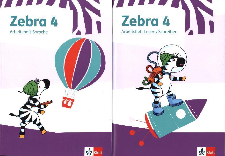 Cover: 9783122709815 | Zebra 4. Paket: Arbeitsheft Lesen/Schreiben und Arbeitsheft Sprache...