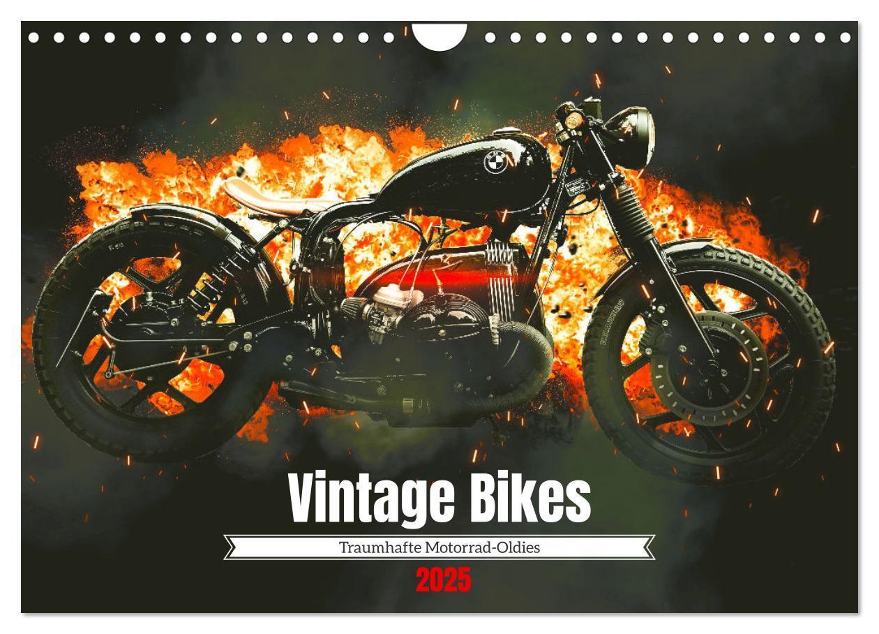 Cover: 9783383950155 | Vintage Bikes. Traumhafte Motorrad-Oldies (Wandkalender 2025 DIN A4...