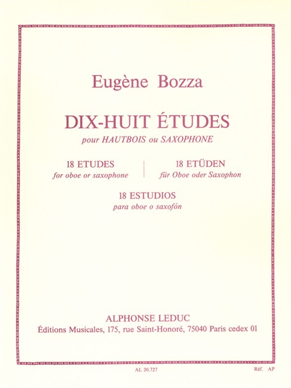 Cover: 9790046207273 | 18 études pour hautbois | Eugène Bozza | Buch | Alphonse Leduc
