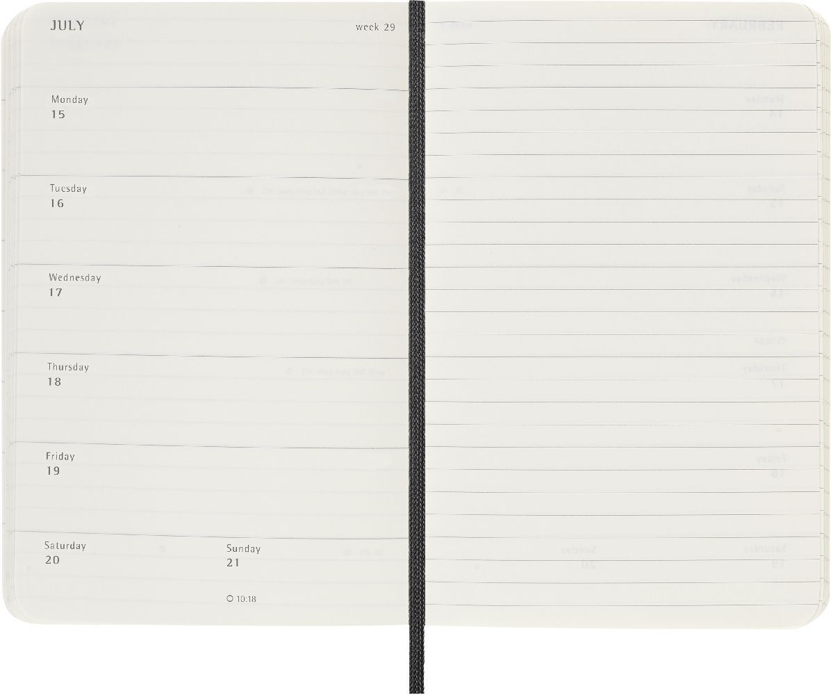 Bild: 8056598857009 | Moleskine 18 Monate Wochen Notizkalender 2023/2024, Pocket/A6, Schwarz