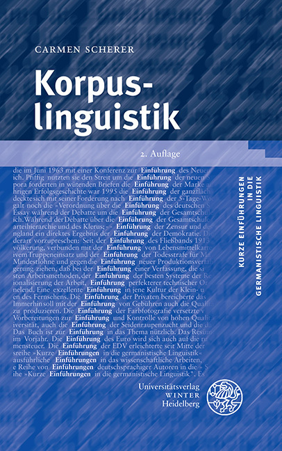 Cover: 9783825363147 | Korpuslinguistik | Carmen Scherer | Taschenbuch | VIII | Deutsch