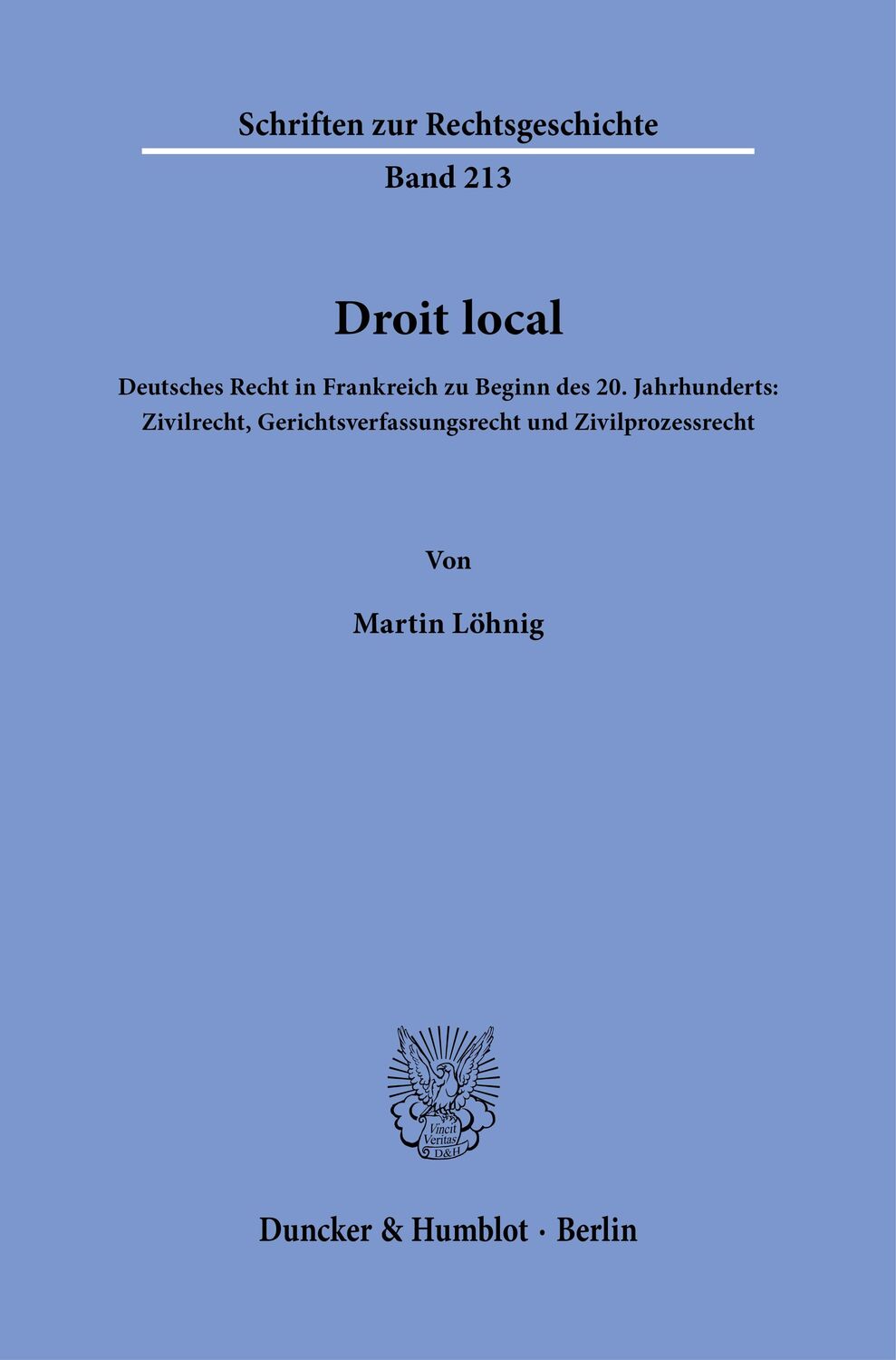 Cover: 9783428188857 | Droit local | Martin Löhnig | Taschenbuch | 114 S. | Deutsch | 2023