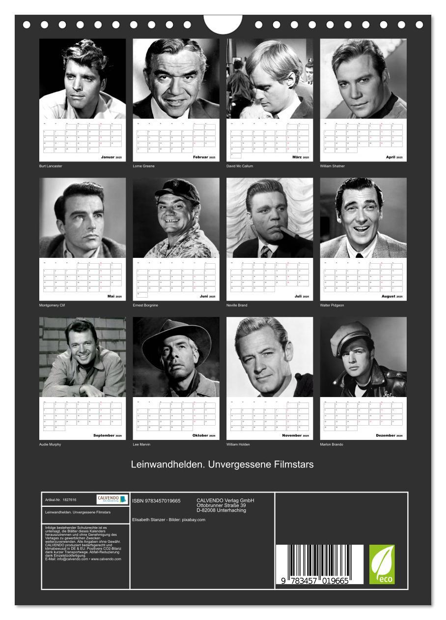 Bild: 9783457019665 | Leinwandhelden. Unvergessene Filmstars (Wandkalender 2025 DIN A4...