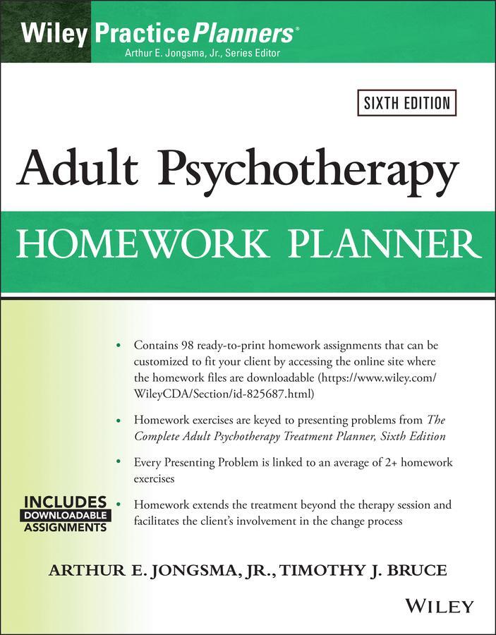 Cover: 9781119840848 | Adult Psychotherapy Homework Planner | Arthur E Jongsma (u. a.) | Buch