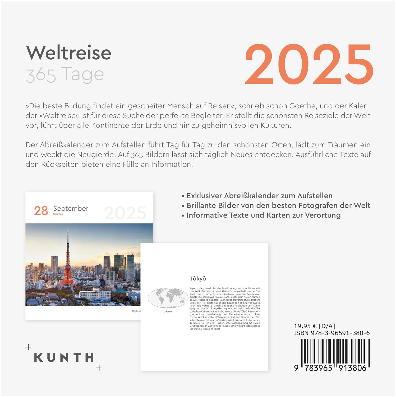 Rückseite: 9783965913806 | Weltreise - KUNTH 365-Tage-Abreißkalender 2025 | Kalender | 368 S.