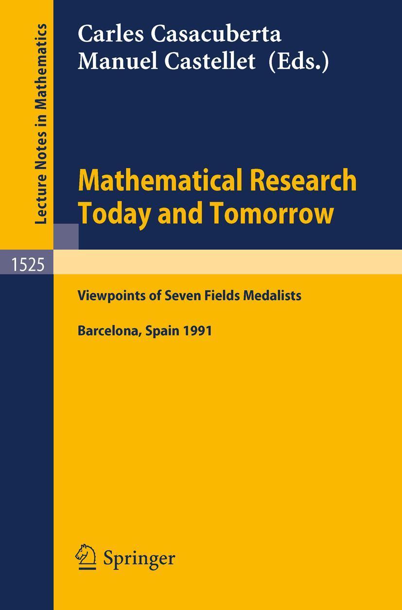 Cover: 9783540560111 | Mathematical Research Today and Tomorrow | Manuel Castellet (u. a.)