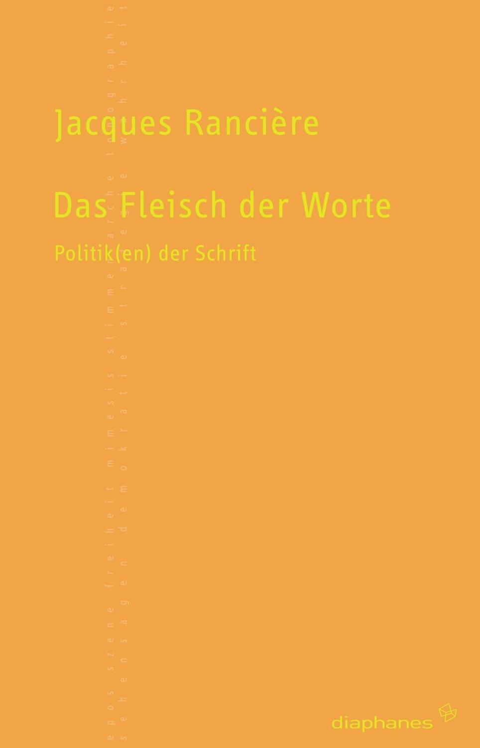 Cover: 9783037340844 | Das Fleisch der Worte | Politik(en) der Schrift, TransPositionen