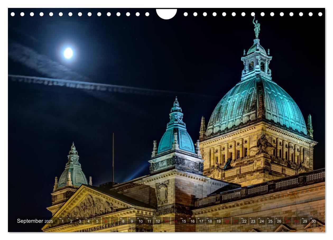 Bild: 9783435427802 | Nachts in Leipzig (Wandkalender 2025 DIN A4 quer), CALVENDO...