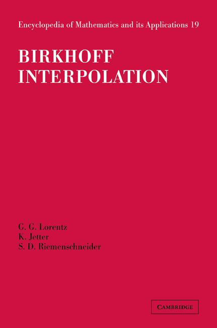 Cover: 9780521104043 | Birkhoff Interpolation | George G. Lorentz (u. a.) | Taschenbuch