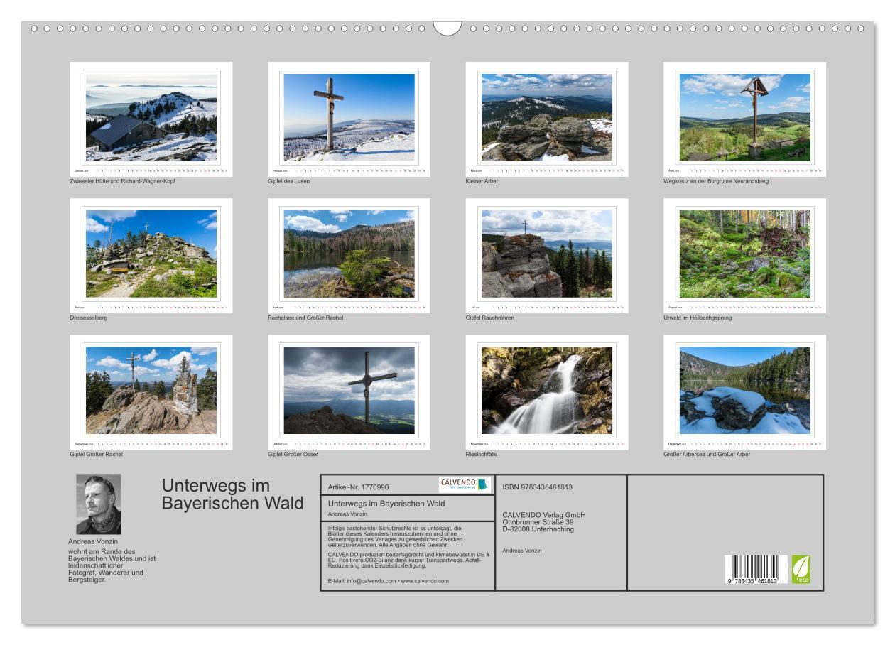 Bild: 9783435461813 | Unterwegs im Bayerischen Wald (Wandkalender 2025 DIN A2 quer),...