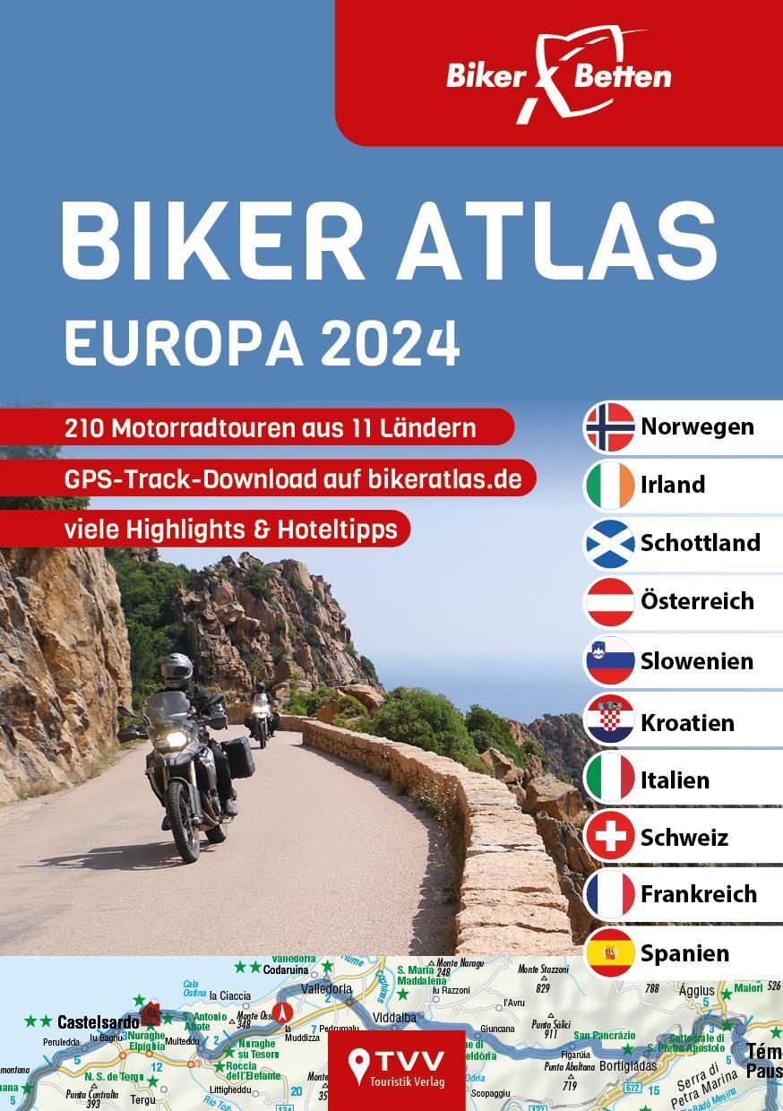 Cover: 9783965990432 | Biker Atlas EUROPA 2024 | 210 Motorradtouren aus 11 Ländern | GmbH