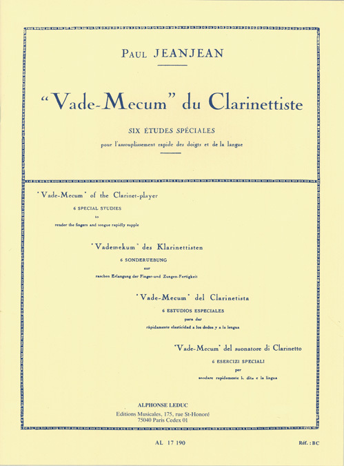Cover: 9790046171901 | Vademecum Du Clarinettiste | Jean-Jean | Buch | Alphonse Leduc
