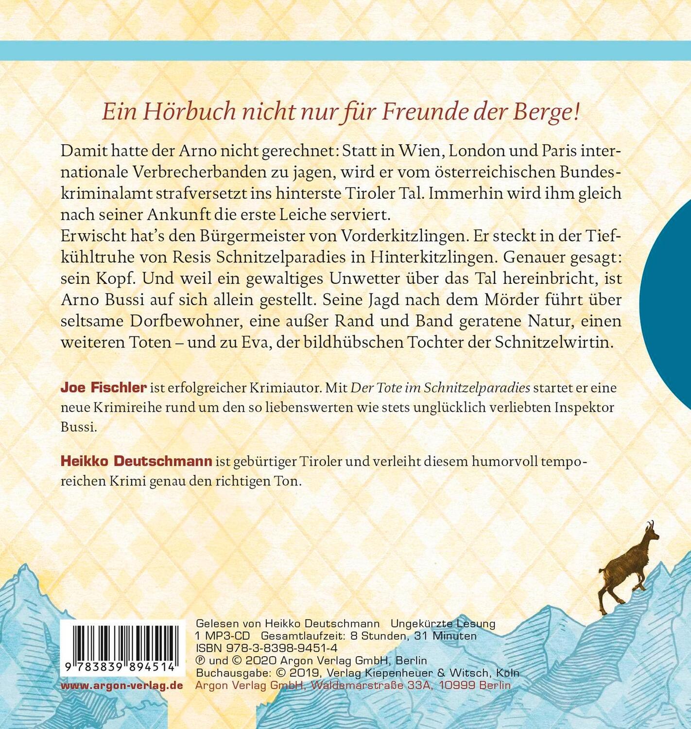 Rückseite: 9783839894514 | Der Tote im Schnitzelparadies | Ein Fall für Arno Bussi | Joe Fischler