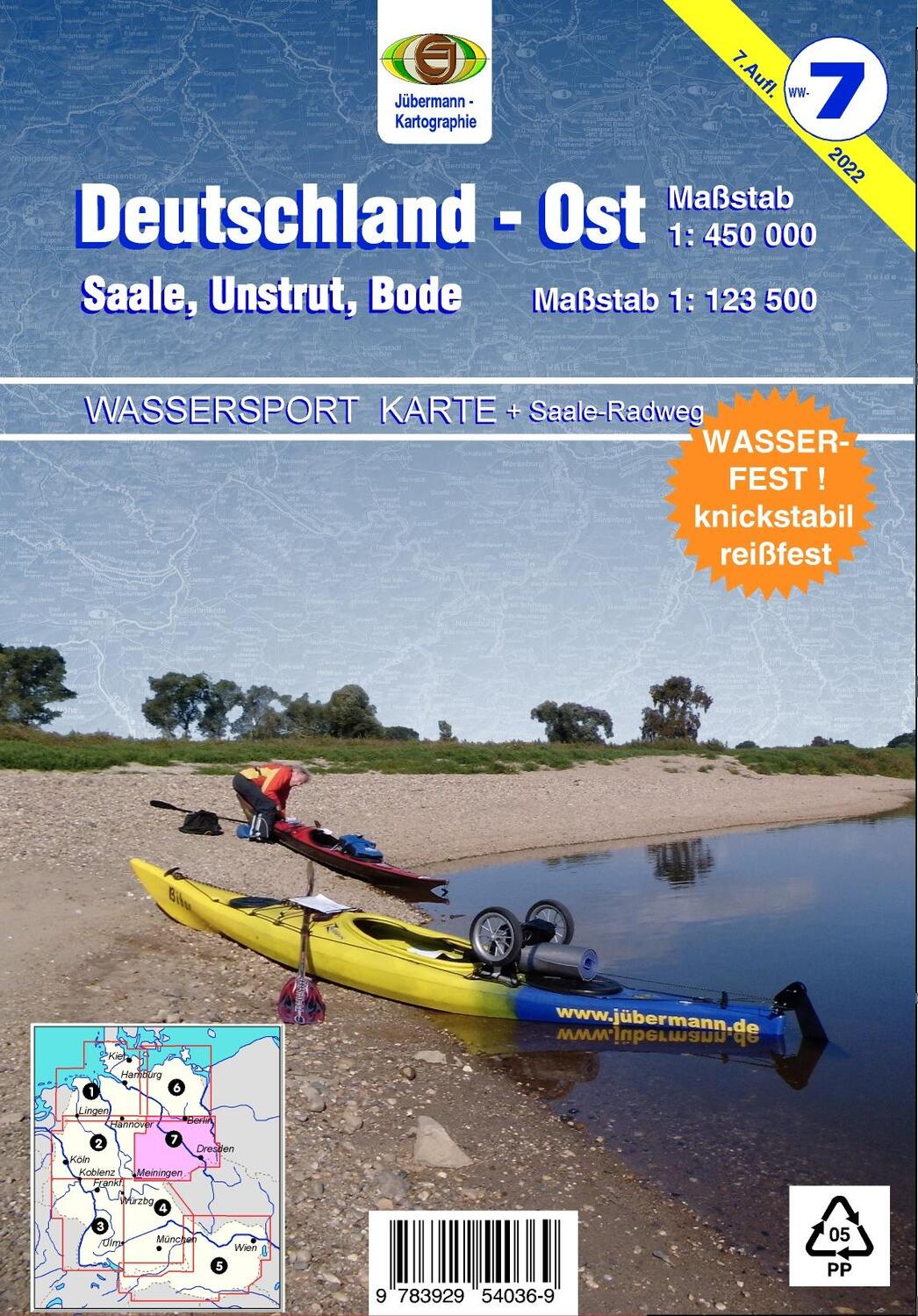 Cover: 9783929540369 | Wassersport-Wanderkarte / Deutschland Ost für Kanu- und Rudersport