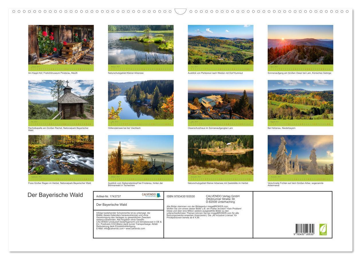 Bild: 9783435193530 | Der Bayerische Wald (Wandkalender 2025 DIN A2 quer), CALVENDO...