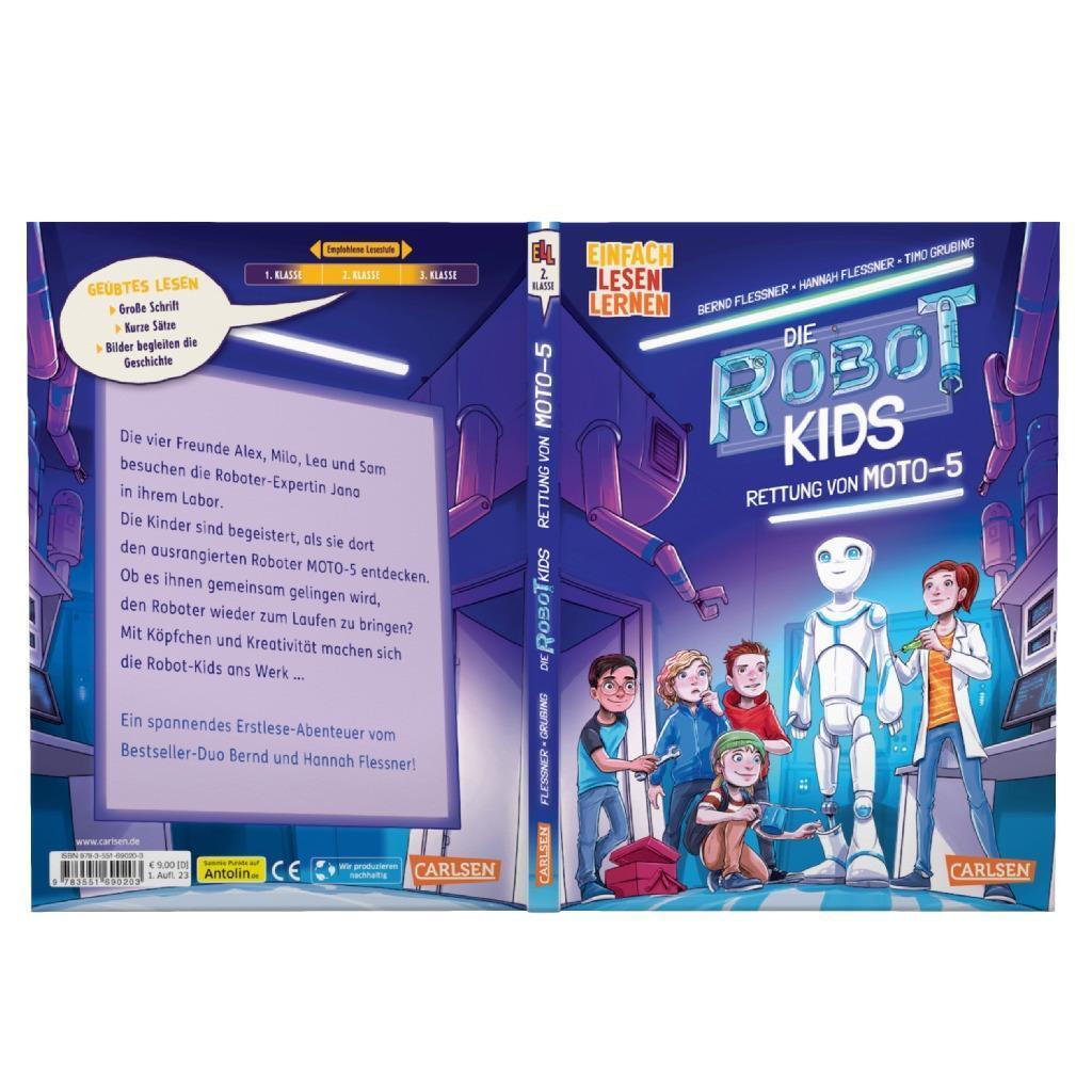 Bild: 9783551690203 | Die Robot-Kids: Rettung von Moto-5 | Bernd Flessner (u. a.) | Buch