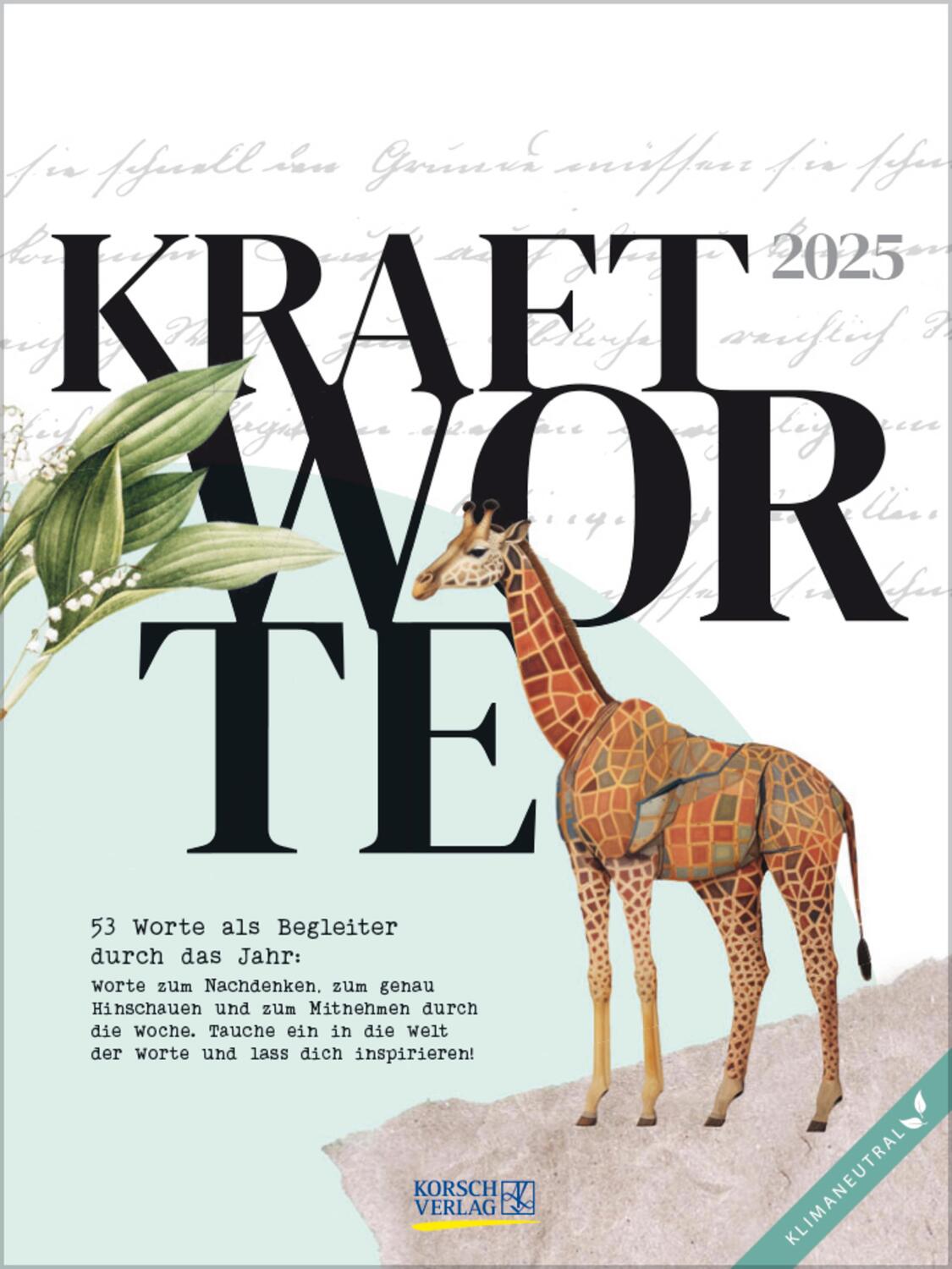Cover: 9783731879473 | Kraftworte 2025 | Verlag Korsch | Kalender | 54 S. | Deutsch | 2025