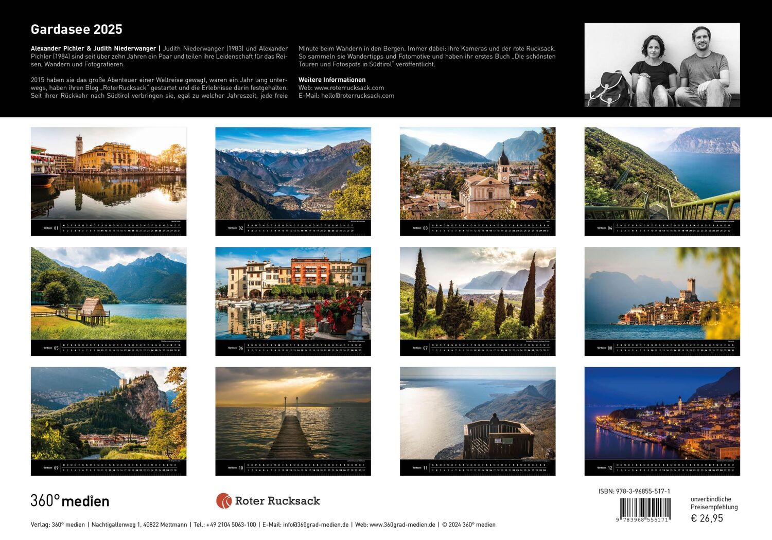 Bild: 9783968555171 | 360° Gardasee Premiumkalender 2025 | Alexander Pichler | Kalender