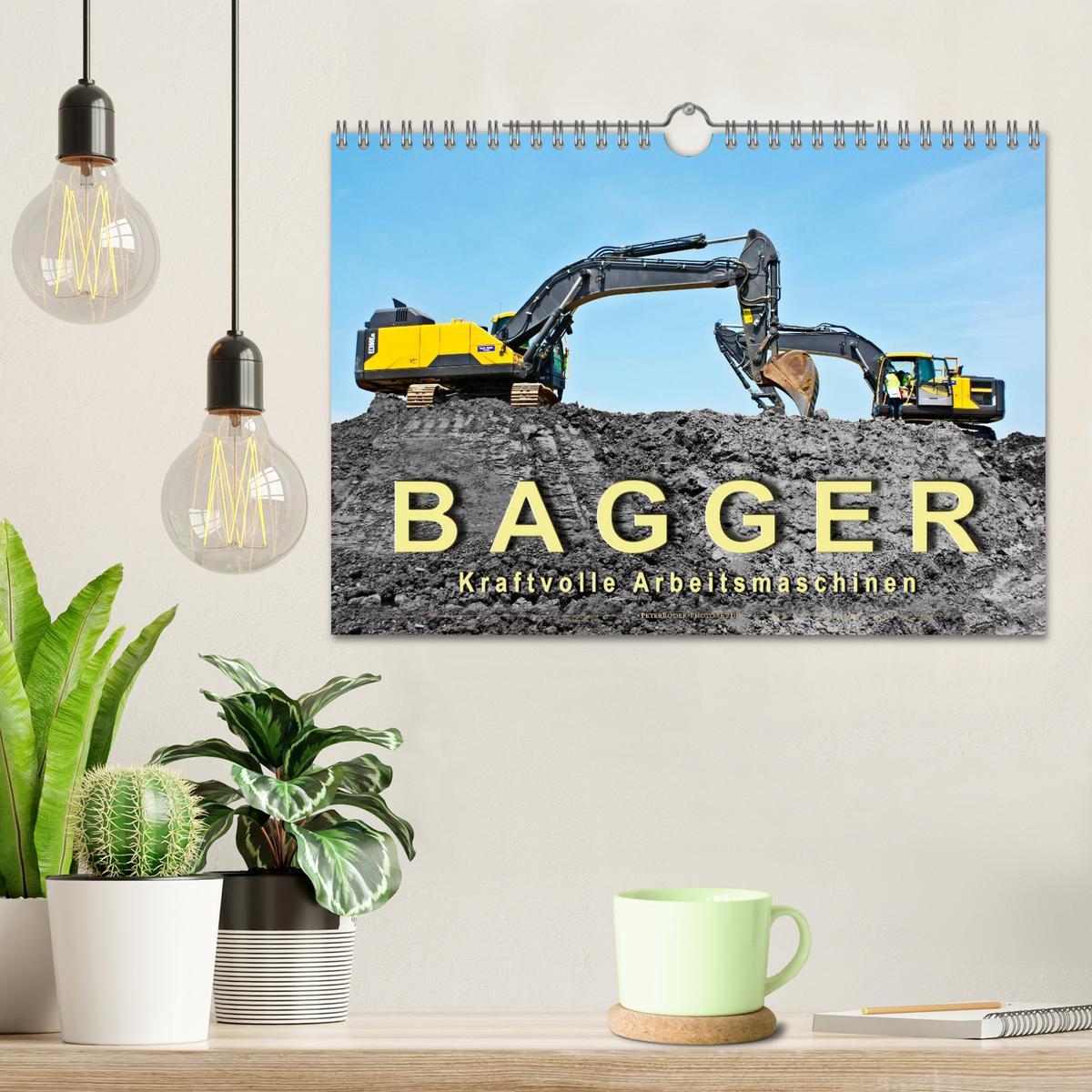 Bild: 9783435372621 | Bagger - kraftvolle Arbeitsmaschinen (Wandkalender 2025 DIN A4...