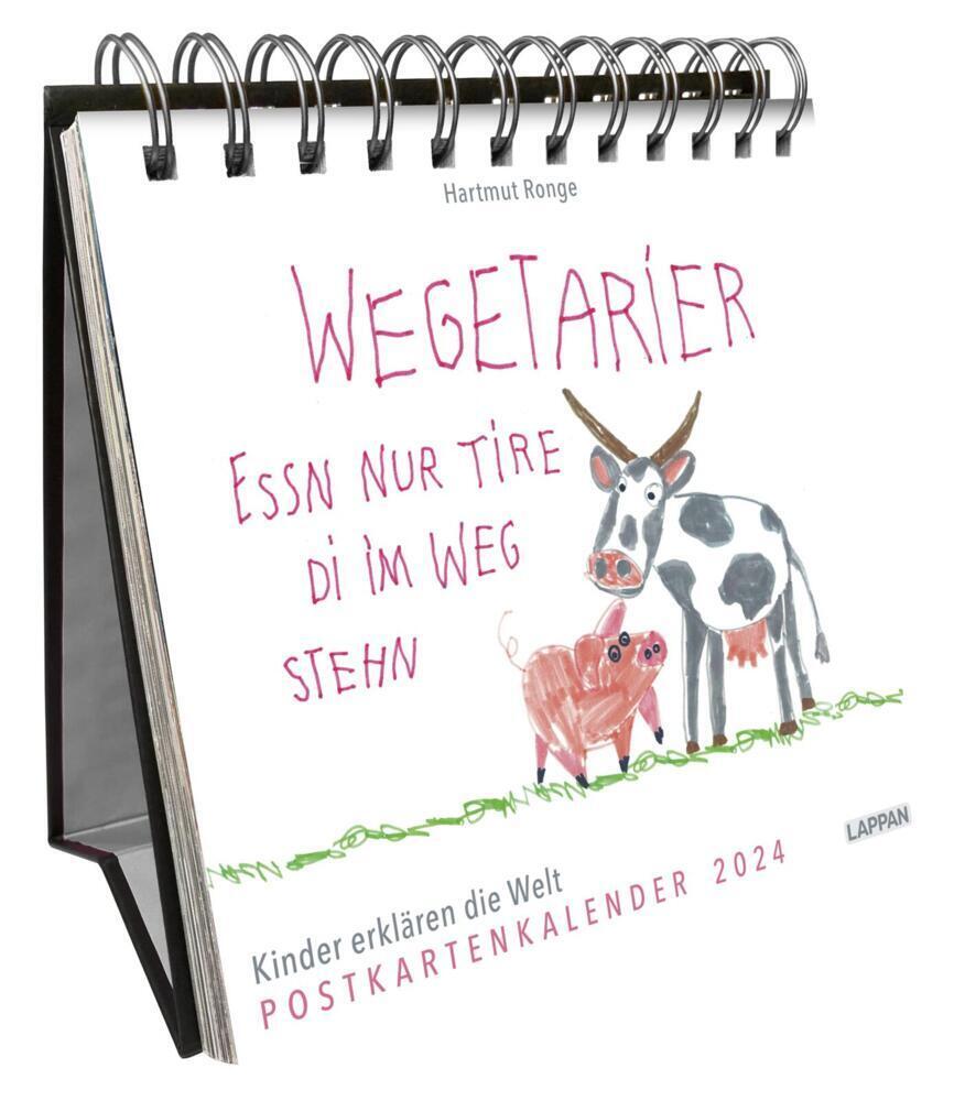 Cover: 9783830320548 | Wegetarier essn nur Tire di im Weg stehn - Postkartenkalender 2024