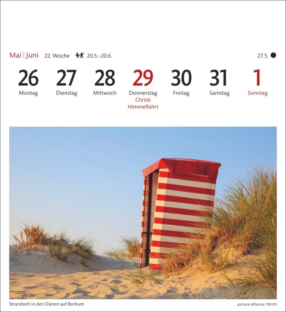 Bild: 9783840033902 | Nordseeküste Sehnsuchtskalender 2025 - Wochenkalender mit 53...