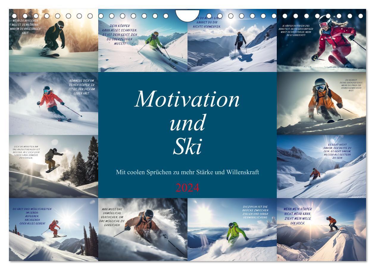 Cover: 9783675541696 | Motivation und Ski (Wandkalender 2024 DIN A4 quer), CALVENDO...