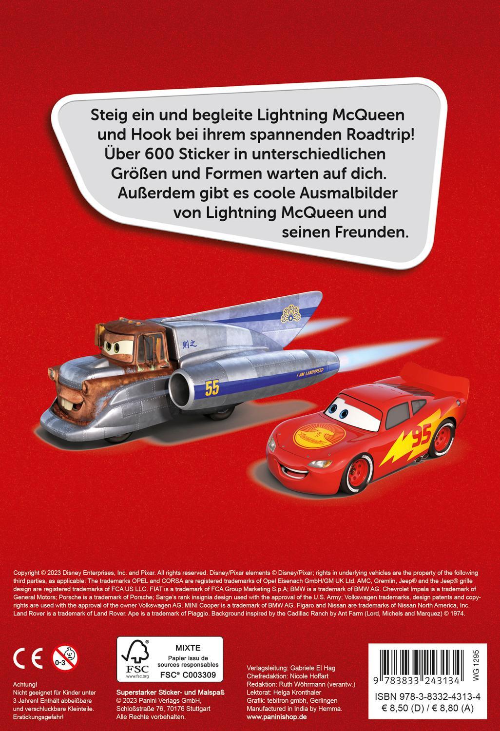 Rückseite: 9783833243134 | Disney PIXAR Cars On The Road: Superstarker Sticker- und Malspaß