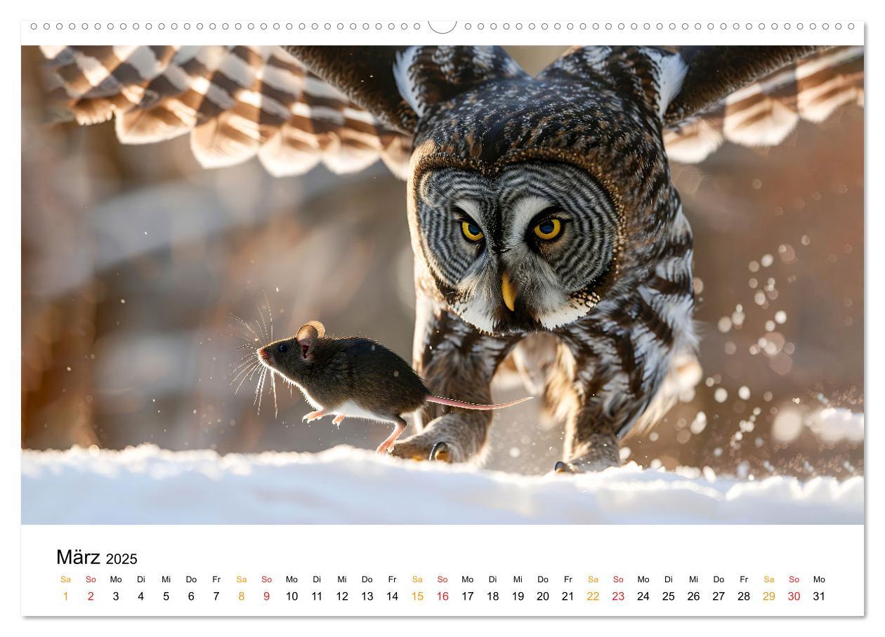 Bild: 9783457232729 | Im Reich der Eulen (Wandkalender 2025 DIN A2 quer), CALVENDO...