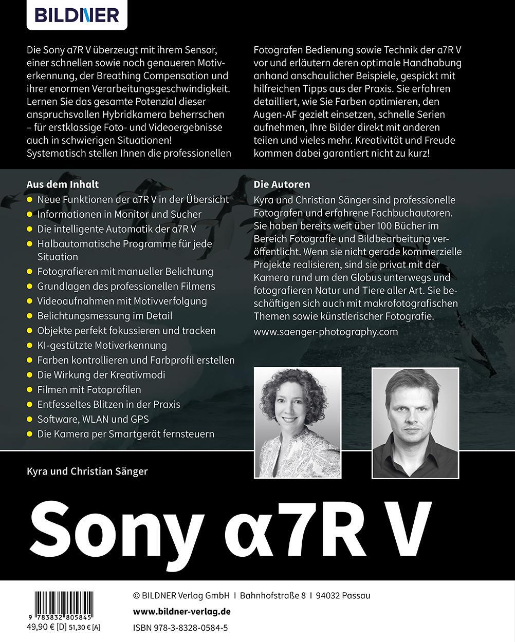 Rückseite: 9783832805845 | Sony A7R V | Christian Sänger (u. a.) | Buch | 392 S. | Deutsch | 2023