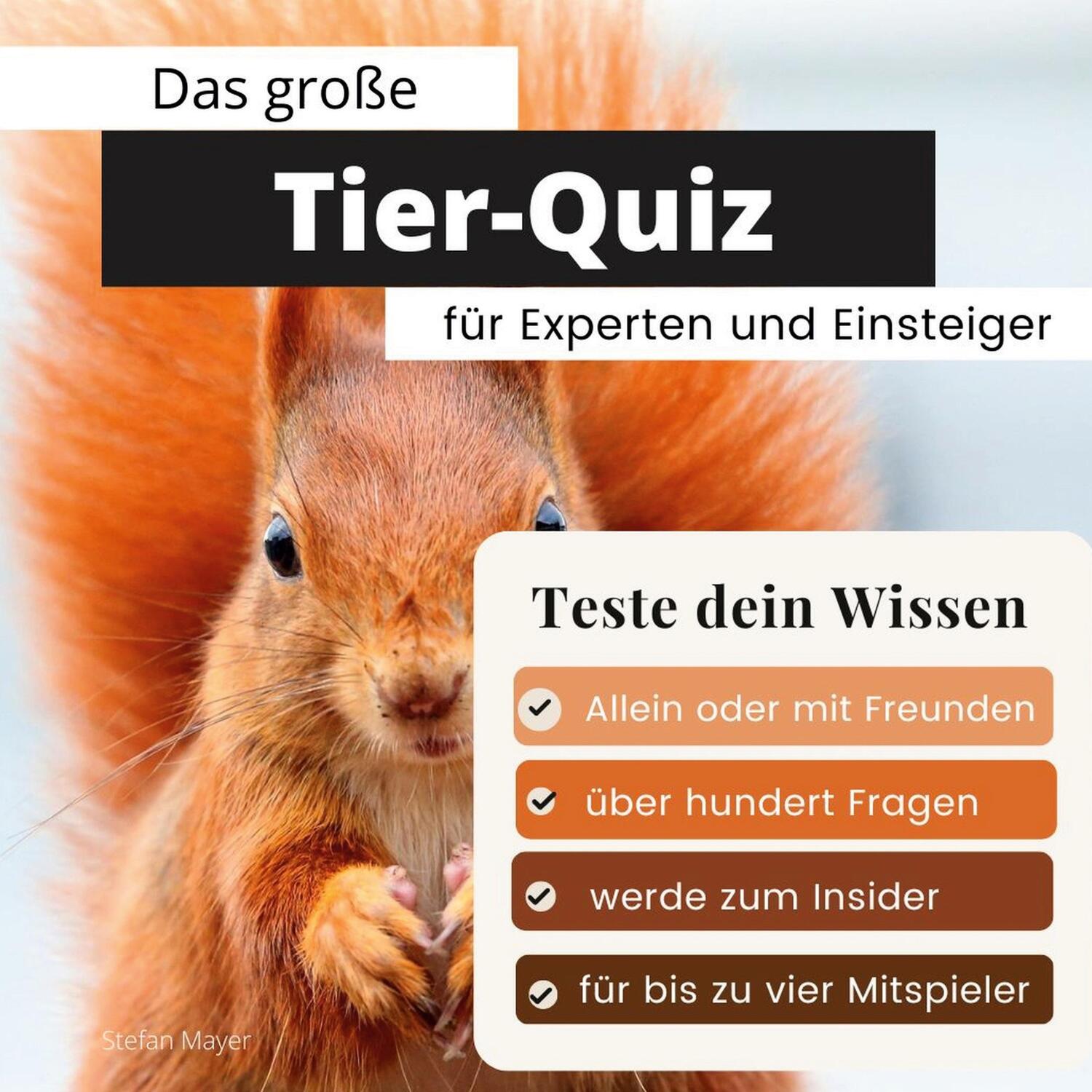 Cover: 9783750524590 | Das große Tier-Quiz für Experten und Einsteiger | Stefan Mayer | Buch