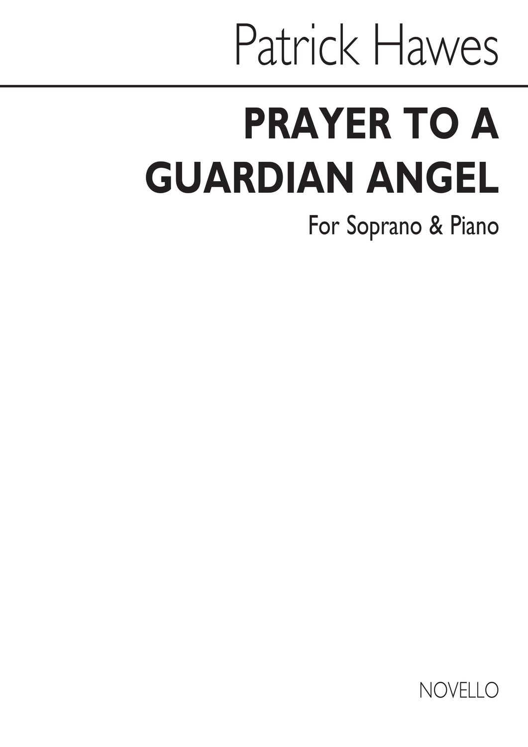 Cover: 5020679144121 | Prayer To A Guardian Angel | Patrick Hawes | Klavierauszug