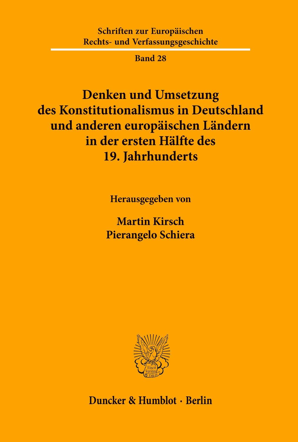 Cover: 9783428097692 | Denken und Umsetzung des Konstitutionalismus in Deutschland und...