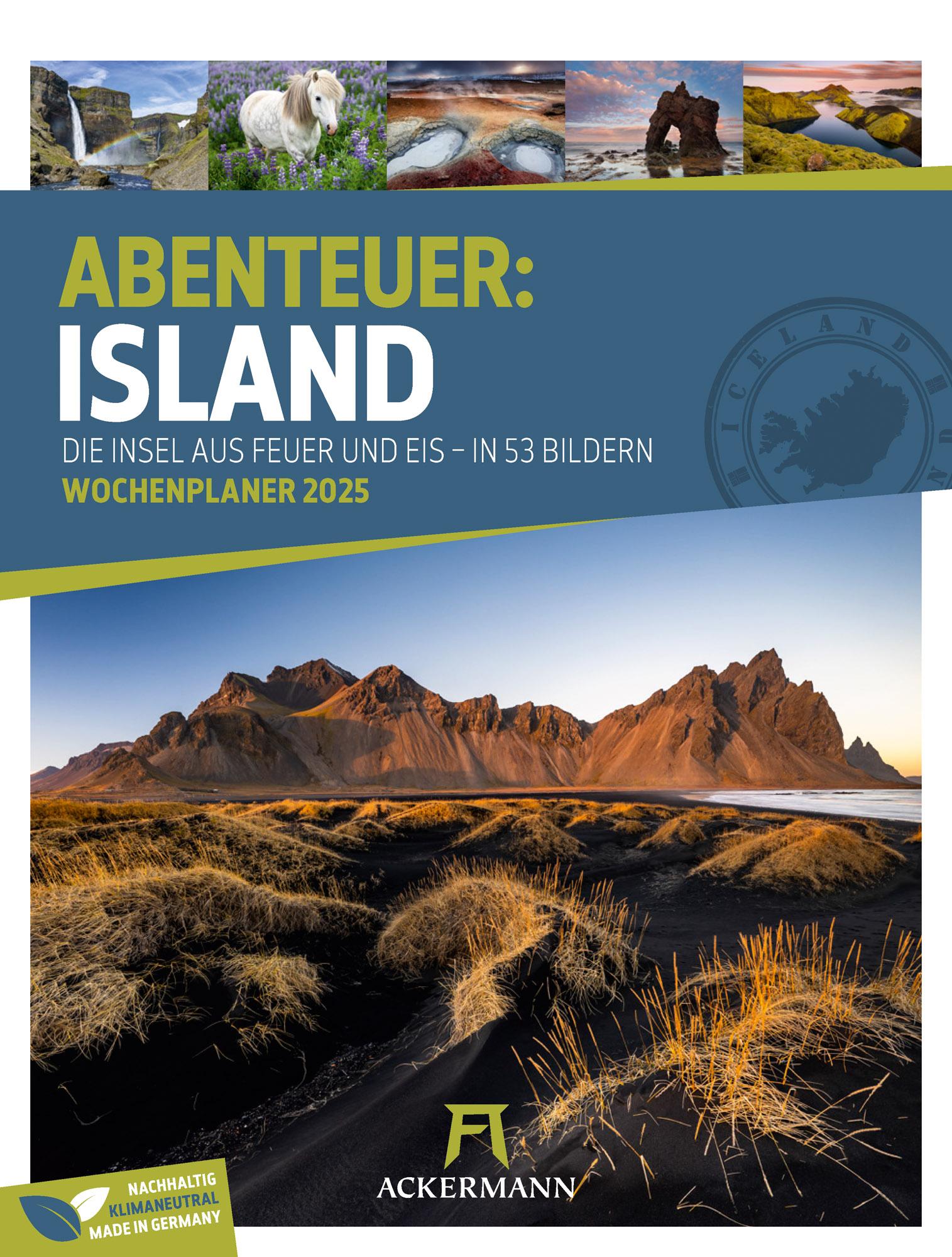 Cover: 9783838425917 | Abenteuer: Island 2025 | Ackermann Kunstverlag | Kalender | 56 S.