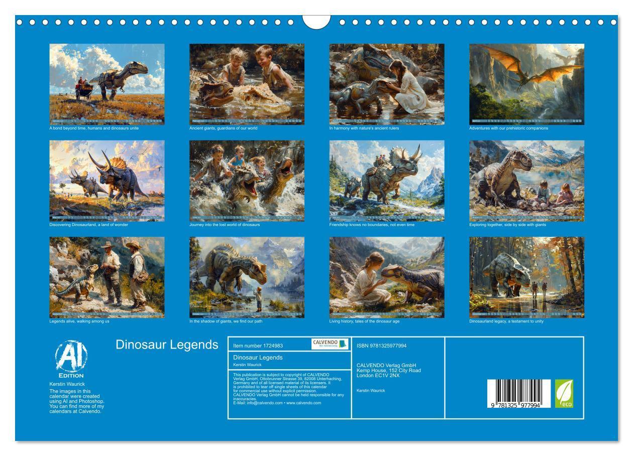 Bild: 9781325977994 | Dinosaur Legends (Wall Calendar 2025 DIN A3 landscape), CALVENDO 12...