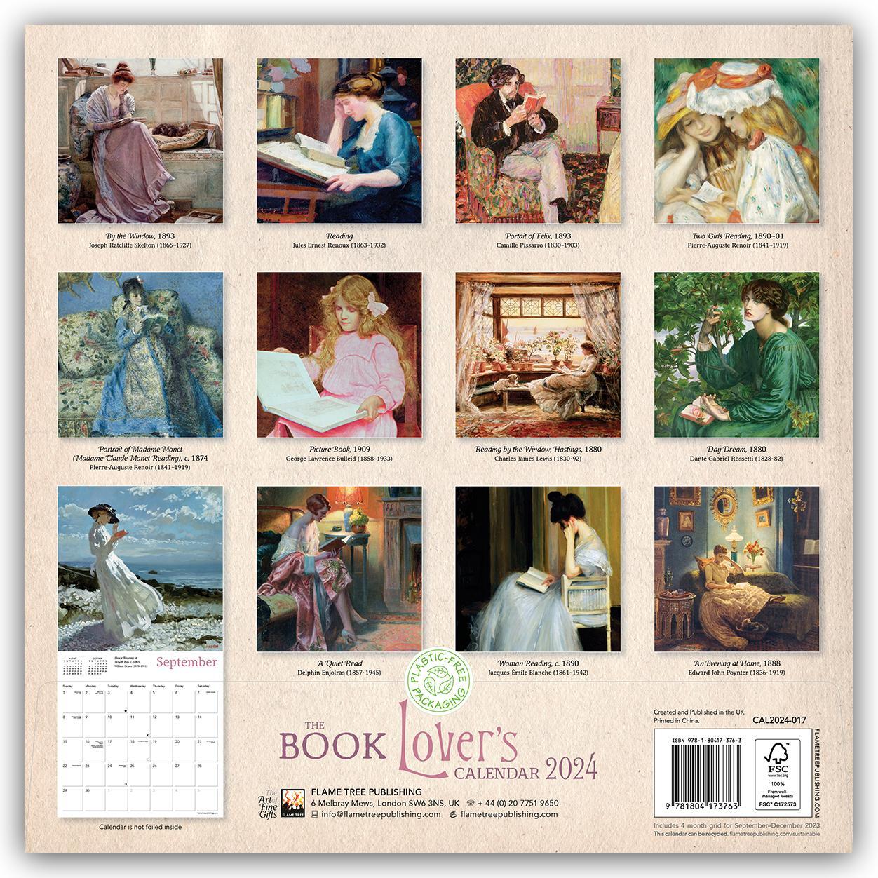 Rückseite: 9781804173763 | Book Lover's Wall Calendar 2024 (Art Calendar) | Flame Tree Studio