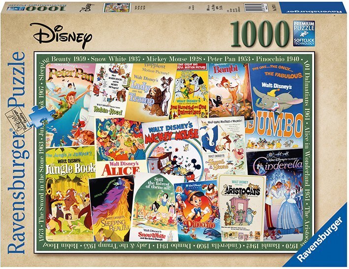 Cover: 4005556198740 | Disney Vintage Movie Poster (Puzzle) | Spiel | In Spielebox | 19874