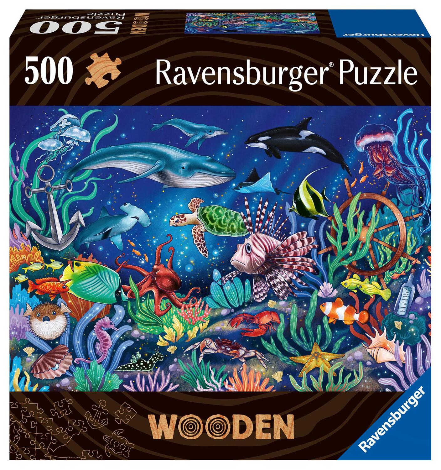 Cover: 4005556175154 | Ravensburger WOODEN Puzzle 17515 - Unten im Meer - 500 Teile...