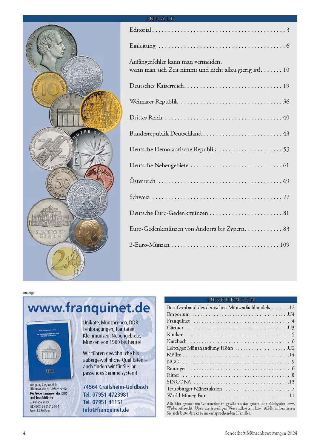 Bild: 9783866462502 | Mu¿nzenbewertungen Sonderheft 2024 | Münzen &amp; Sammeln MünzenRevue