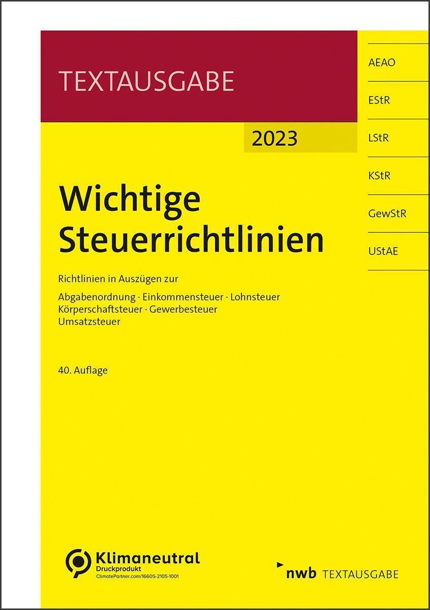 Cover: 9783482651403 | Wichtige Steuerrichtlinien | Bundle | Textausgabe | 1 Taschenbuch