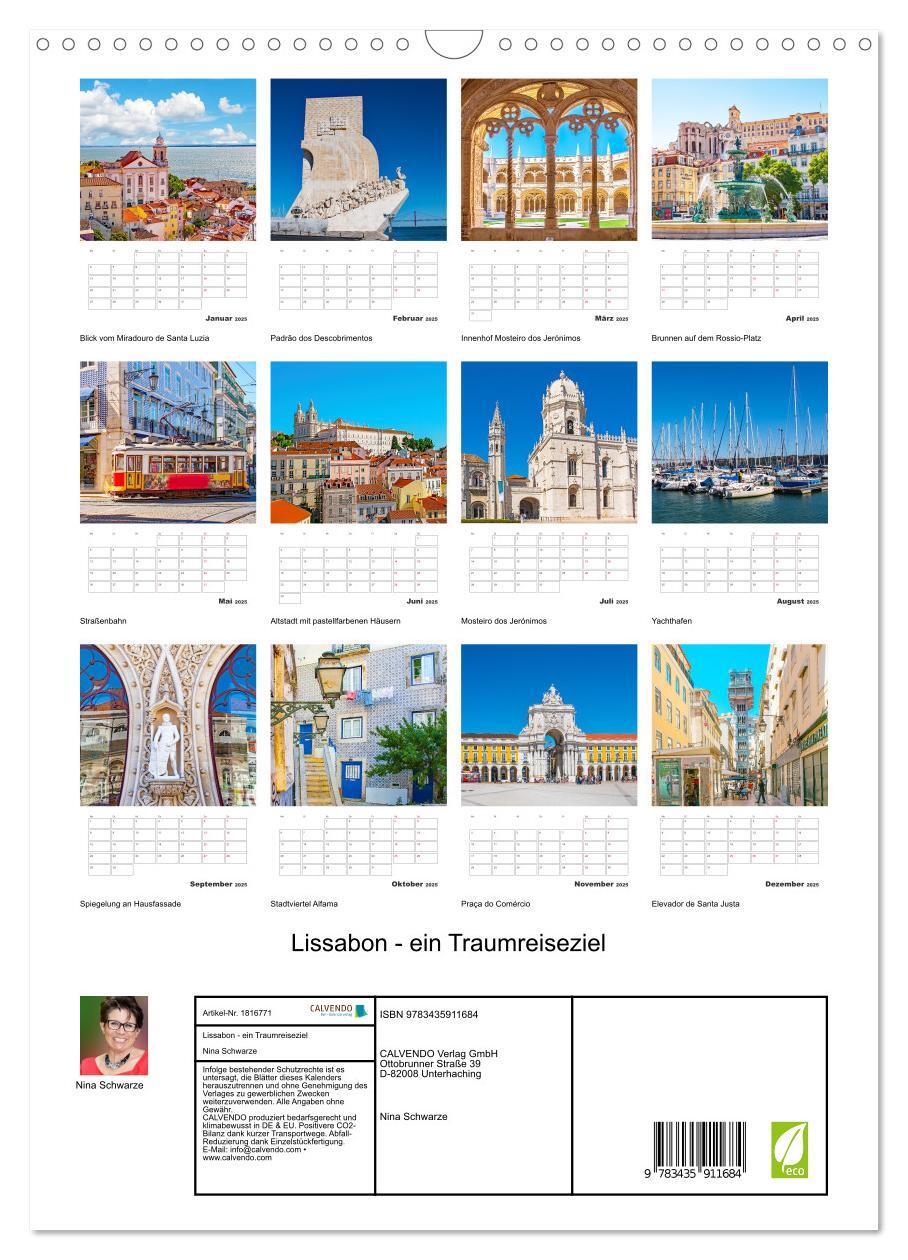 Bild: 9783435911684 | Lissabon - ein Traumreiseziel (Wandkalender 2025 DIN A3 hoch),...