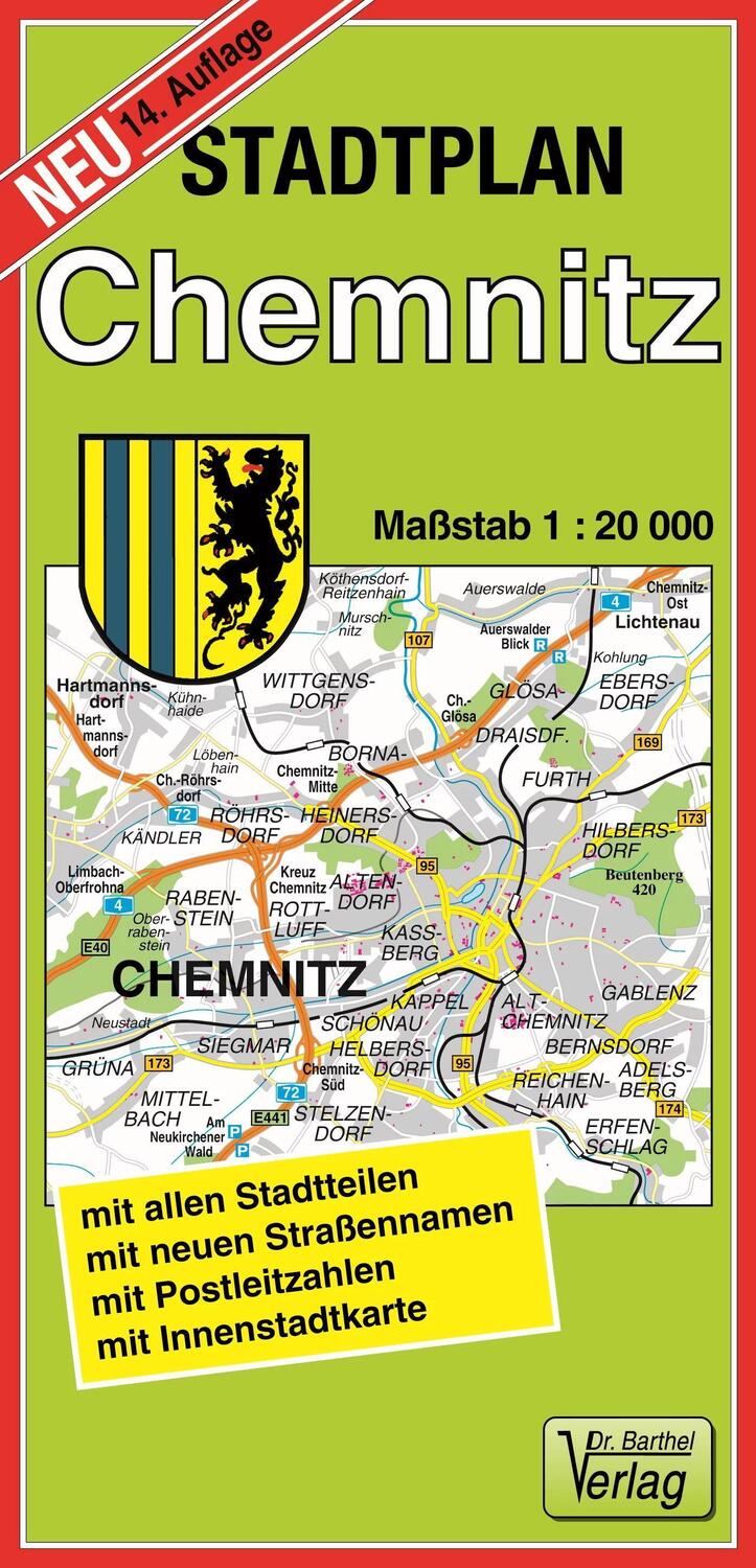 Cover: 9783895910067 | Stadtplan Chemnitz 1 : 20 000 | (Land-)Karte | Barthel Karten | 2011