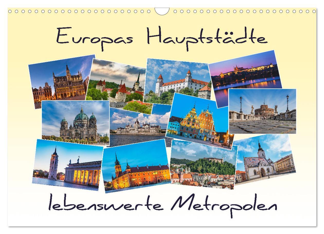 Cover: 9783435366118 | Europas Hauptstädte ¿ lebenswerte Metropolen (Wandkalender 2025 DIN...