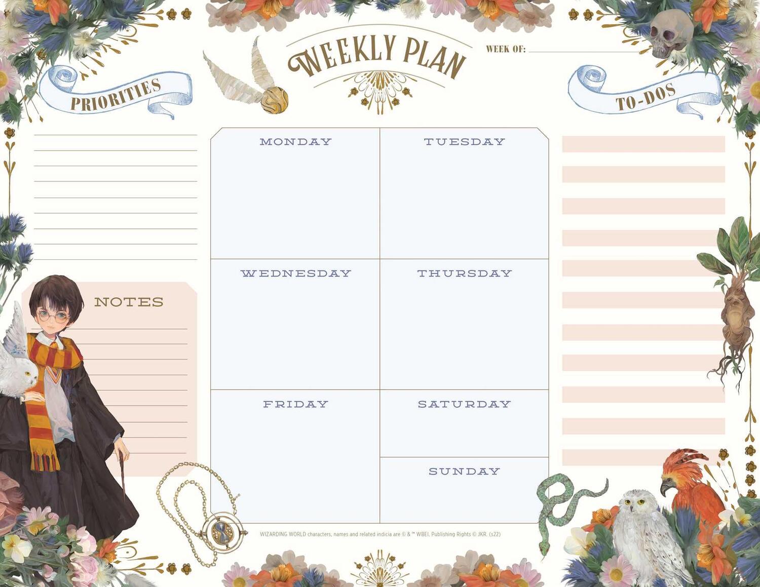 Cover: 9781647226879 | Harry Potter: Floral Fantasy Weekly Planner Notepad | Insights | Buch