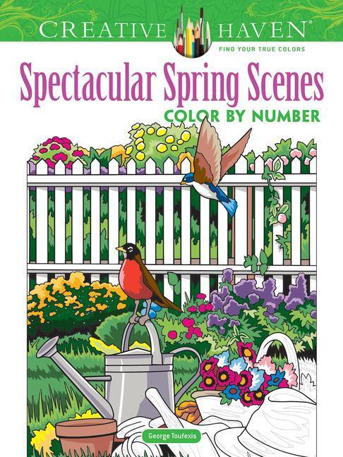Cover: 9780486845432 | Creative Haven Spectacular Spring Scenes Color by Number | Toufexis