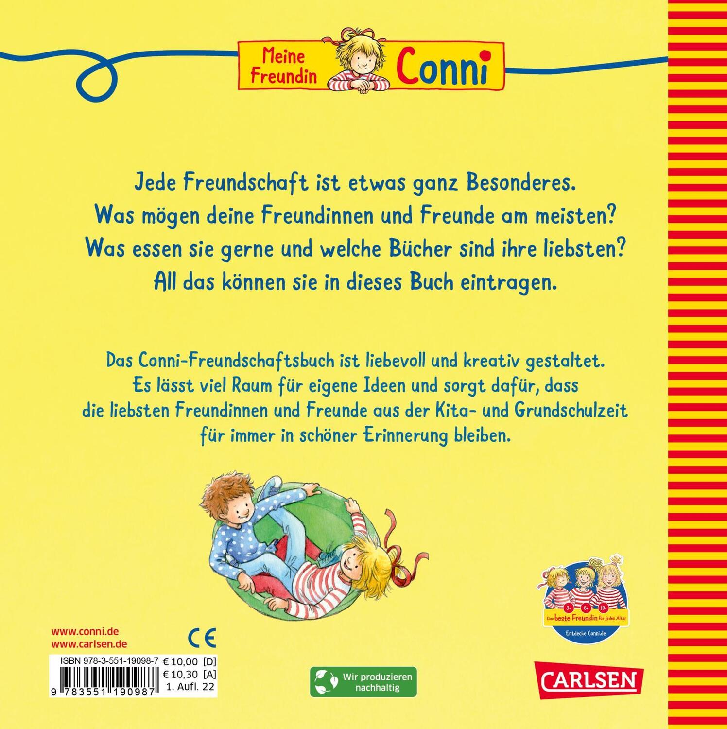 Rückseite: 9783551190987 | Mein Conni-Freundschaftsbuch | Buch | Deutsch | 2022 | Carlsen