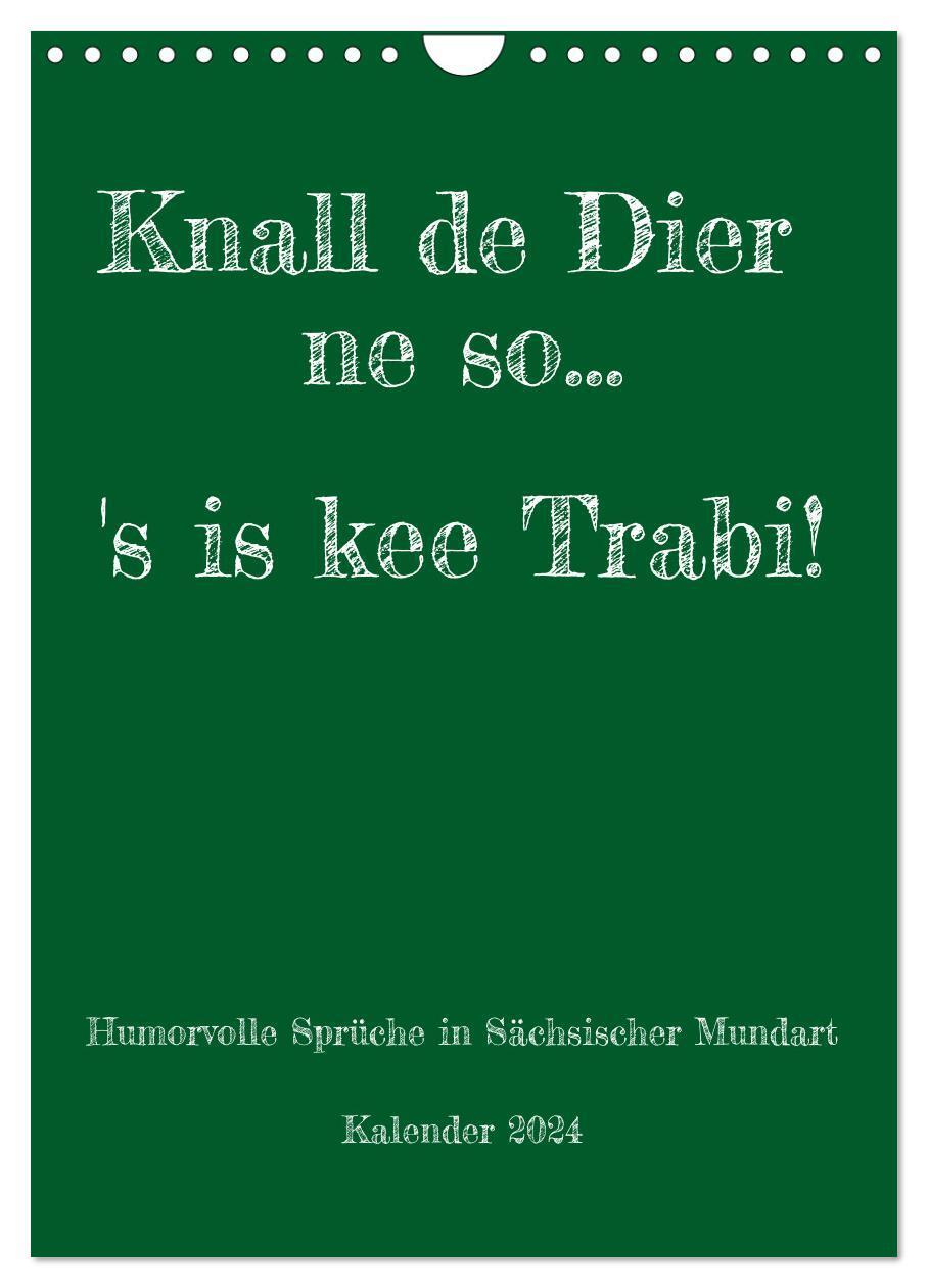 Cover: 9783383228094 | Humorvoller Mundartkalender Sachsen (Wandkalender 2024 DIN A4...