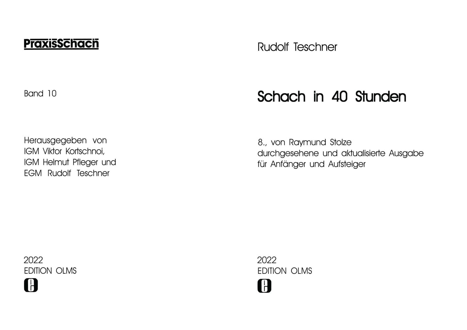 Bild: 9783283010515 | Schach in 40 Stunden | Rudolf Teschner | Taschenbuch | Praxis Schach