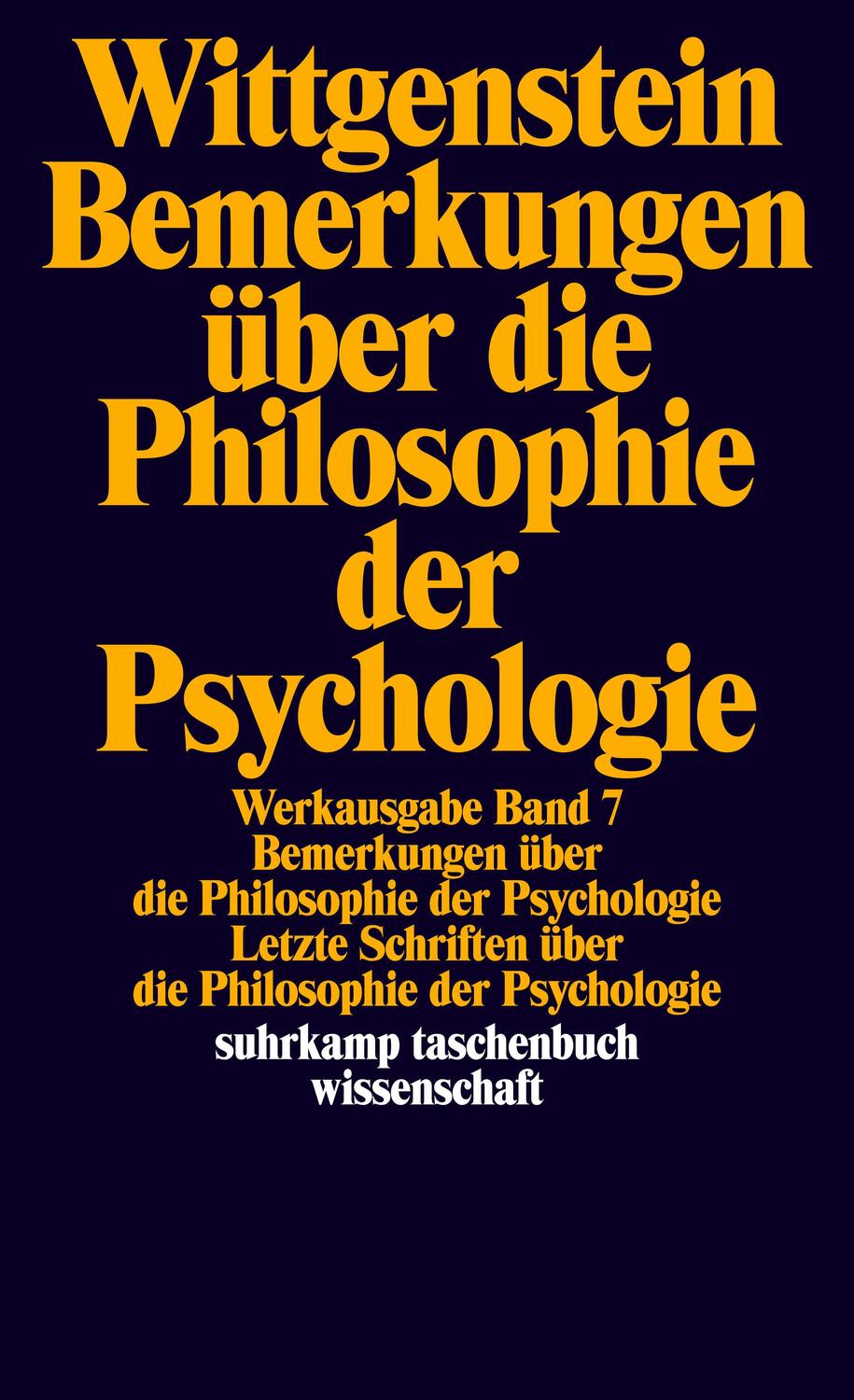 Cover: 9783518281079 | Bemerkungen über die Philosophie der Psychologie | Ludwig Wittgenstein
