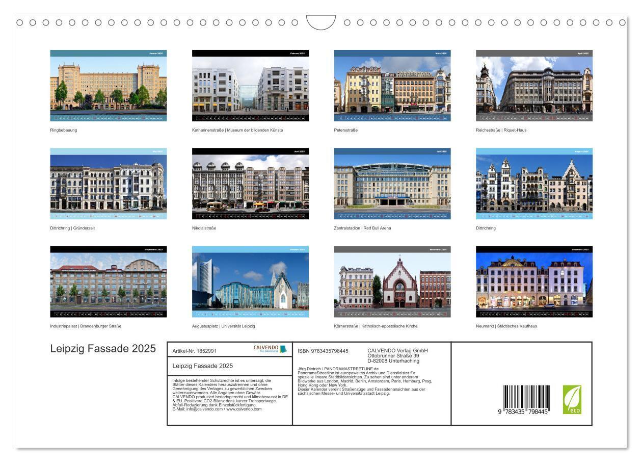 Bild: 9783435798445 | Leipzig Fassade 2025 (Wandkalender 2025 DIN A3 quer), CALVENDO...